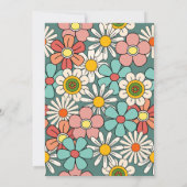 Groovy Retro Hippie Blume Hallo Fünfzig Geburtstag Einladung (Rückseite)