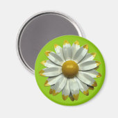 Groovy Retro Hippie Daisy Blume Summer Green Magnet (Vorderseite/Rückseite)