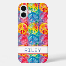 Groovy Retro Hippie Friedenszeichen Personalisiert