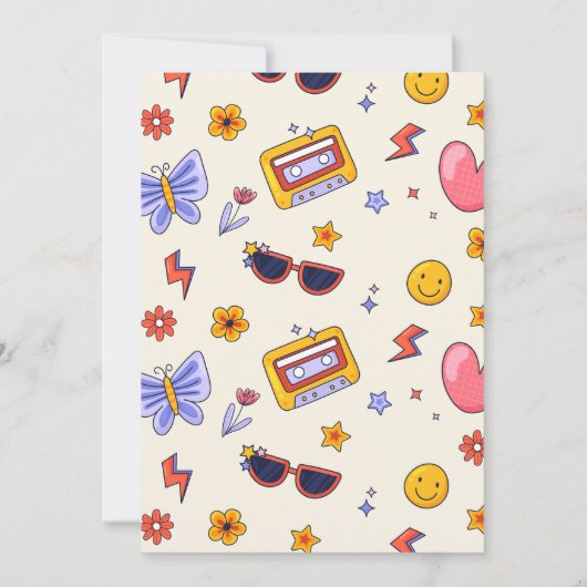 Groovy Retro Hippie Geburtstag Danke Karte (Rückseite)