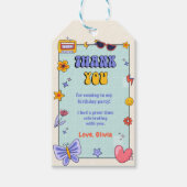 Groovy Retro Hippie Geburtstagsparty Geschenkanhänger (Vorderseite)