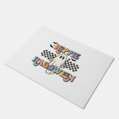 Groovy Retro Hippie Halloween Ghost Fußmatte (Schrägansicht)