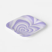 Groovy Retro Hippie Lila Heart Paper Plate Pappteller (Gewinkelt)