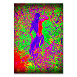 Groovy Retro Hippie Stil lila Meerjungfrau Tischnummer