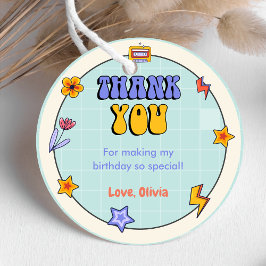 Groovy Retro Hippie Vielen Dank für Ihre Geburtsta Geschenkanhänger