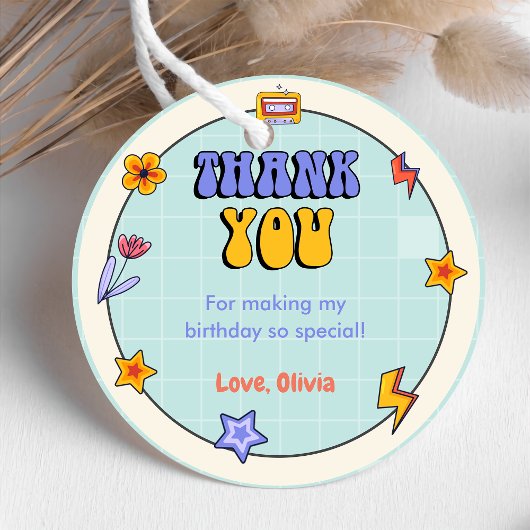 Groovy Retro Hippie Vielen Dank für Ihre Geburtsta Geschenkanhänger