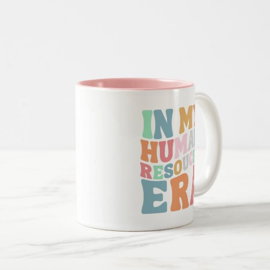 Groovy Retro Human Resources Erbe Berufliches Gesc Zweifarbige Tasse (VorderseiteRechts)