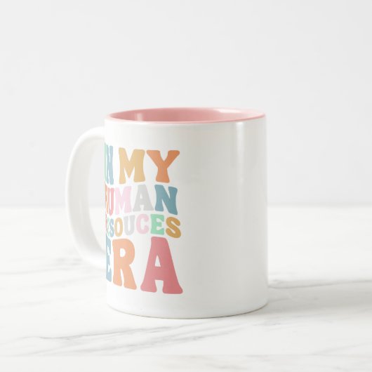 Groovy Retro Human Resources Erbe Berufliches Gesc Zweifarbige Tasse (Vorderseite Links)