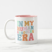 Groovy Retro Human Resources Erbe Berufliches Gesc Zweifarbige Tasse (Links)
