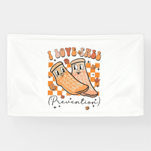 Groovy Retro I Liebe Herbstverhütung Funny Banner