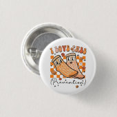 Groovy Retro I Liebe Herbstverhütung Funny Button (Vorne & Hinten)