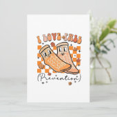 Groovy Retro I Liebe Herbstverhütung Funny Dankeskarte (Stehend Vorderseite)