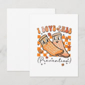 Groovy Retro I Liebe Herbstverhütung Funny Dankeskarte (Vorne/Hinten)