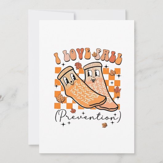 Groovy Retro I Liebe Herbstverhütung Funny Einladung (Vorderseite)