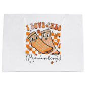 Groovy Retro I Liebe Herbstverhütung Funny Große Geschenktüte (Vorderseite)