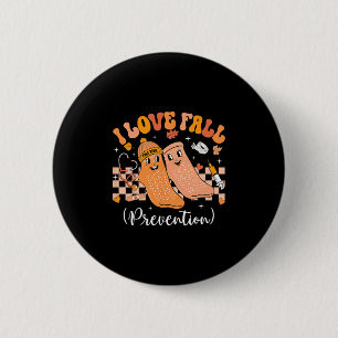 Groovy Retro Ich liebe Sturzprävention Herbst Phys Button