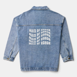 Groovy Retro Junggeselinnen-Abschied Trauzeugin Jeansjacke