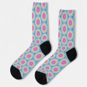 Groovy Retro Kaleidoskop Muster Farbe Socken (Linkes Detail)