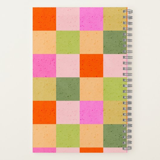 Groovy Retro Karos Notizblock (Rückseite)