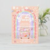 Groovy Retro Kids Birthday Invitation Einladung (Stehend Vorderseite)