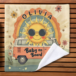 Groovy Retro Lächeln Baby Sun, Peace & Liebe Vibes Waschlappen