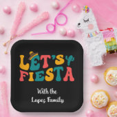 Groovy Retro Lasst uns Fiesta feiern Pappteller (Party)