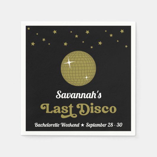 Groovy Retro Last Disco Bridge Junggeselinnen-Absc Serviette (Vorderseite)