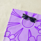 Groovy Retro Lavender Floral Muster für die Braut Strandtuch (Beispiel)