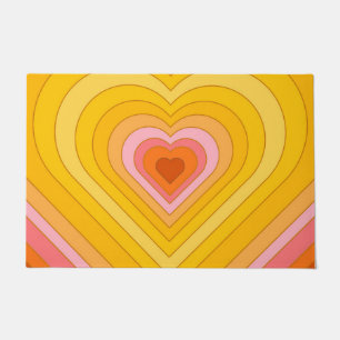 Groovy Retro Layered Heart Fußmatte