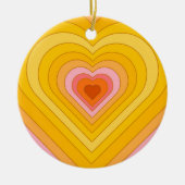 Groovy Retro Layered Heart Keramik Ornament (Vorne)