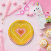 Groovy Retro Layered Heart Pappteller (Party)
