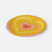 Groovy Retro Layered Heart Pappteller (Schrägansicht)
