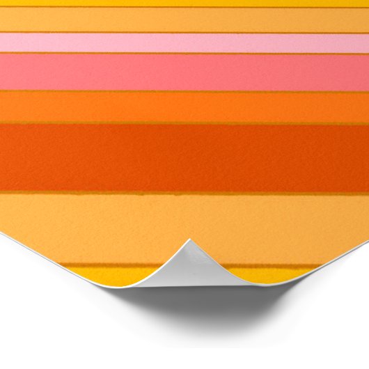 Groovy Retro Layered Heart Poster (Ecke)