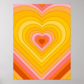 Groovy Retro Layered Heart Poster (Vorne)