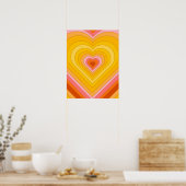 Groovy Retro Layered Heart Poster (Küche)