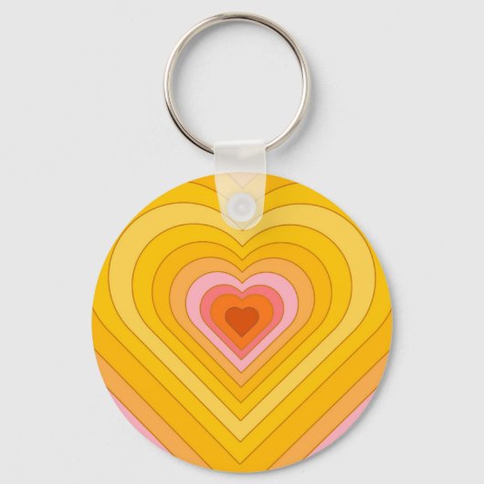 Groovy Retro Layered Heart Schlüsselanhänger (Vorderseite)