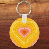 Groovy Retro Layered Heart Schlüsselanhänger (Vorderseite)