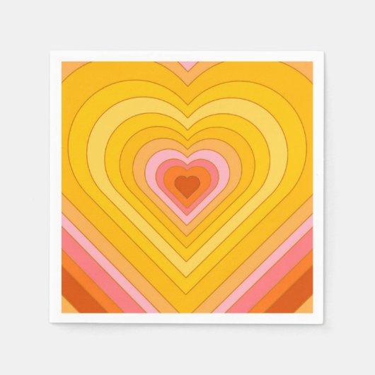 Groovy Retro Layered Heart Serviette (Vorderseite)