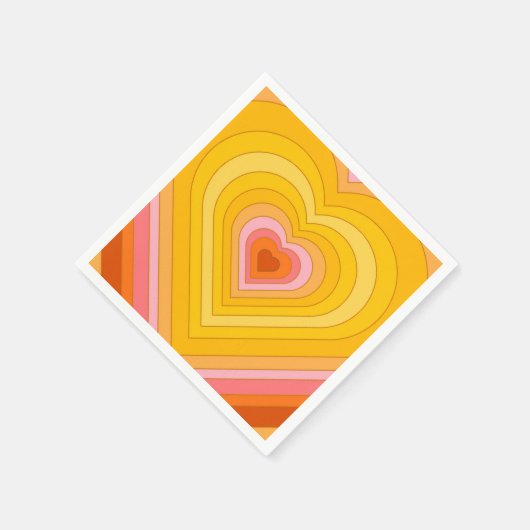 Groovy Retro Layered Heart Serviette (Ecke)