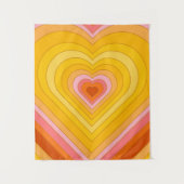 Groovy Retro Layered Heart Wandteppich (Vorderseite)