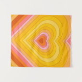 Groovy Retro Layered Heart Wandteppich (Vorderseite (Horizontal))