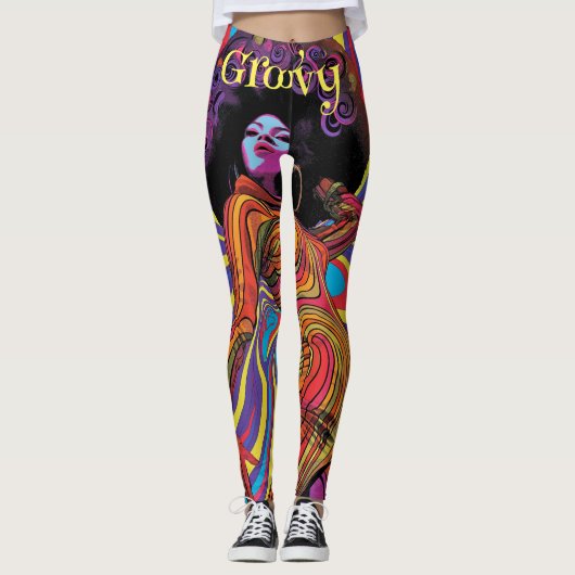 Groovy Retro Leggings (Vorderseite)