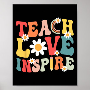 Groovy Retro Lehre Liebe Inspiriert Byck Zur Schul Poster