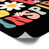 Groovy Retro Lehre Liebe Inspirierte zurück zum Te Poster (Ecke)