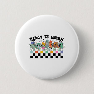 Groovy Retro Lehrer Leben Gänseblümchen Hippy Sei Button