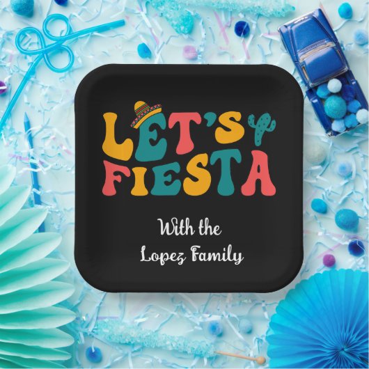 Groovy Retro Let's Fiesta Pappteller (Party)