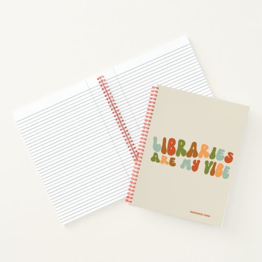 Groovy Retro Libraries sind meine Vibe, buchen Sie Notizblock (Innenseite)