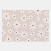 Groovy Retro Light Brown Daisy Floral Geschenkpapier Set (Vorderseite)