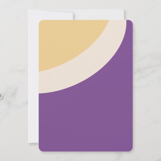 Groovy Retro lila Boho Babydusche Einladung (Rückseite)