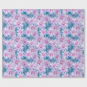Groovy Retro Lila Daisy Pattern Geschenkpapier (Flach)